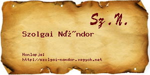 Szolgai Nándor névjegykártya
