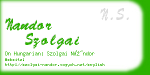 nandor szolgai business card